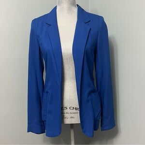 TALULA ARITZIA blue open front long sleeve blazer women’s size 2 office wear
